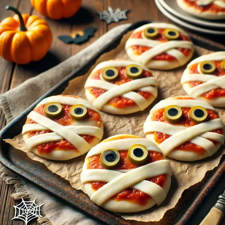 recette halloween tetes momies pizza