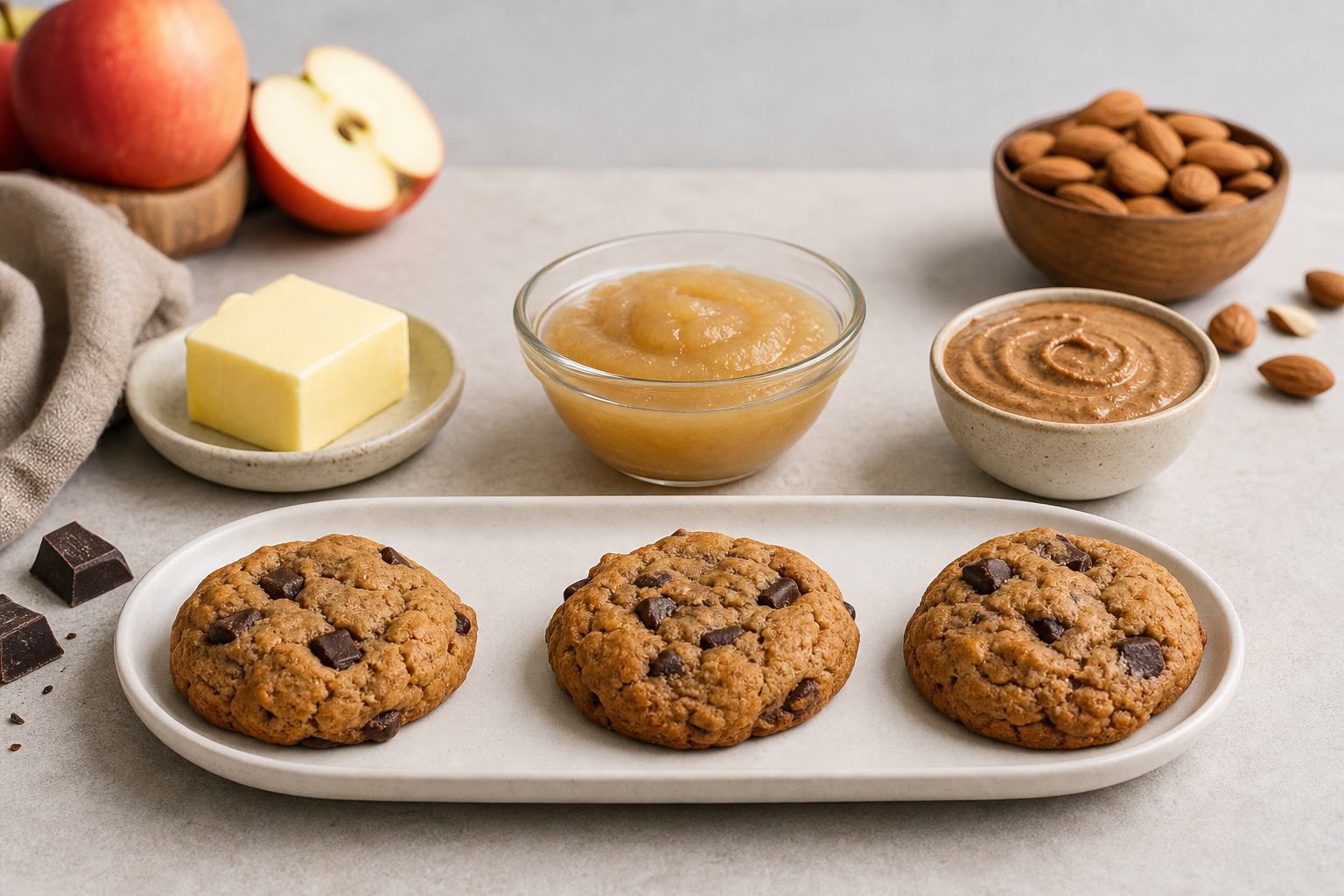 Cookies caméléon : une base, 3 options (beurre, compote ou purée d’amande)
