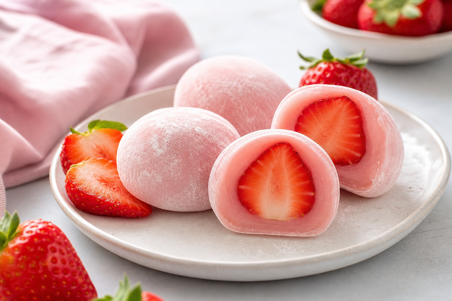 Mochis express à la fraise (sans farine de riz)