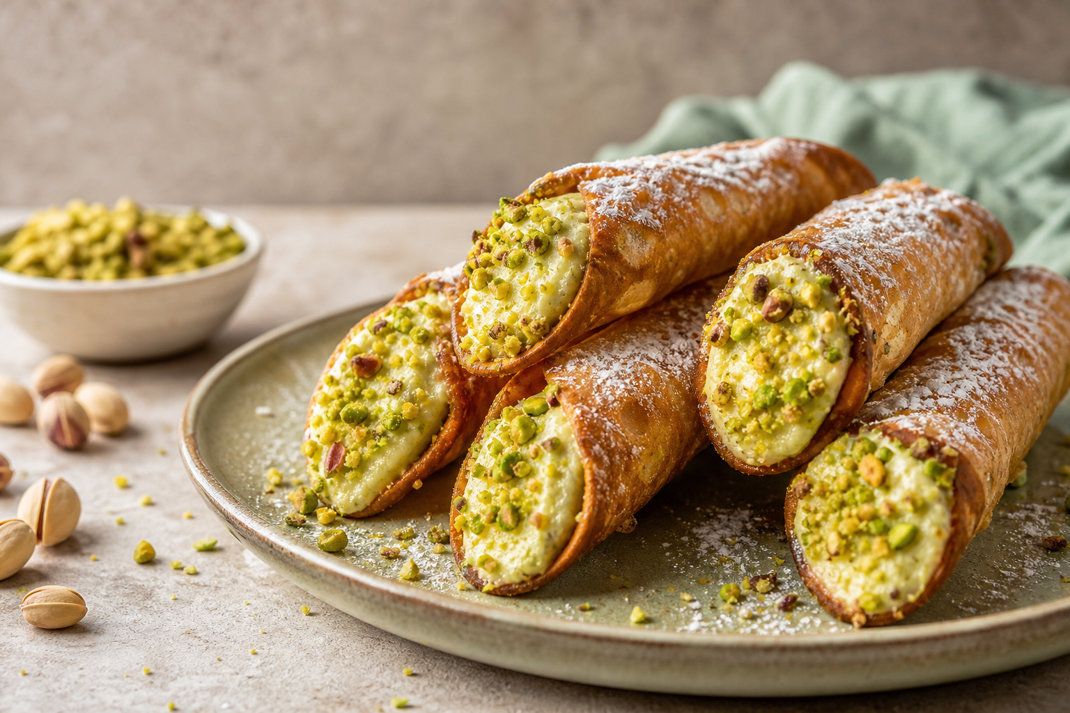 Cannoli à la pistache comme en Sicile