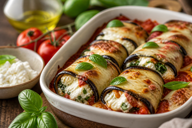 Rouleaux d’aubergines à l’italienne