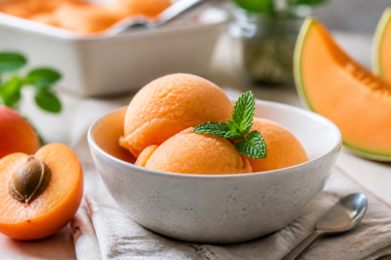 Sorbet melon abricot sans sorbetière