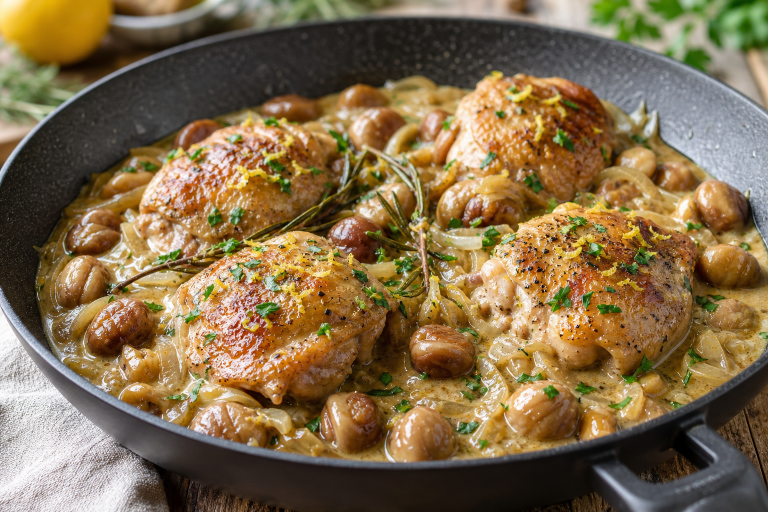 poulet-aux-chataignes-miel-et-herbes-du-maquis