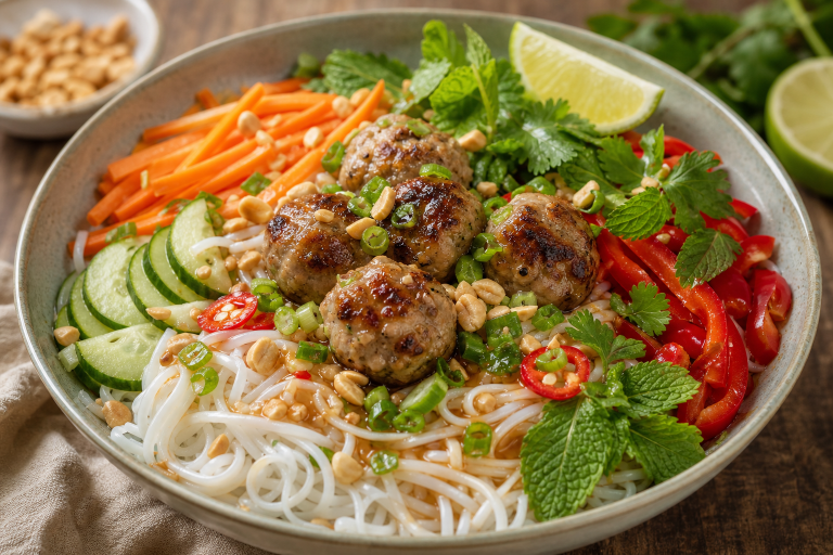 salade-vietnamienne-boulettes-nouilles-de-riz