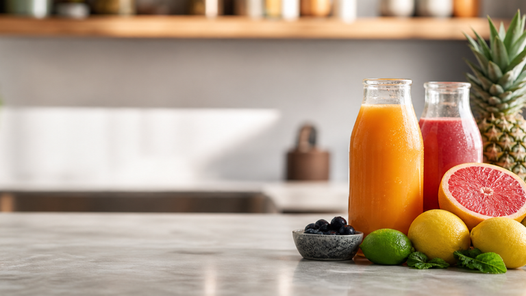 Smoothie chou rouge, pomme Granny et crème fouettée au piment d&rsquo;Espelette